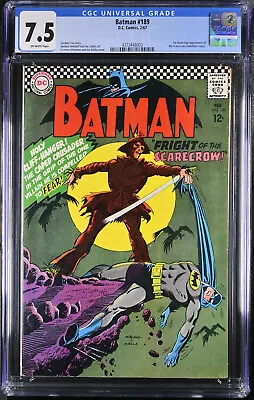 Buy Batman #189 Cgc 7.5 1st Silver Age Appearance Of Scarecrow Cgc #4373448002 • 707.59£