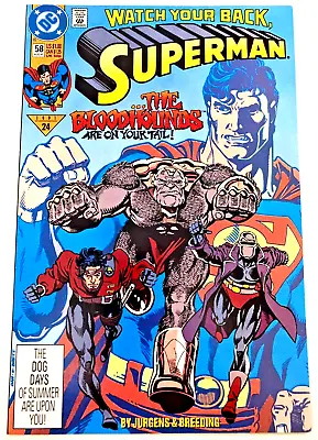 Buy WATCH YOUR BACK SUPERMAN #58 August 1991 Comic Book • 6.35£
