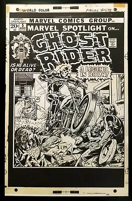 Buy Marvel Spotlight #5 Ghost Rider 11x17 FRAMED Original Art Poster Comics • 71.11£