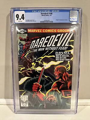 Buy Daredevil #168 CGC 9.4 Vol 1 Incredible Book! 1st Appearance Of Elektra 1981 • 321.39£