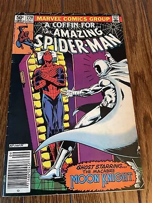 Buy AMAZING SPIDER-MAN #220 (1981)- TEAM-UP WITH MOON KNIGHT- Newsstand FN- • 10.39£