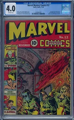 Buy Marvel Mystery Comics #13 Cgc 4.0 1st Vision Sub-mariner Costume Timely Comics • 5,532.06£