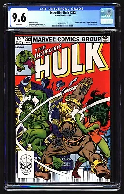 Buy INCREDIBLE HULK #282 | CGC 9.6 | Marvel 1983 | 1st She-Hulk Team-Up | Leader App • 100.86£