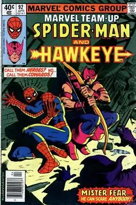 Buy Marvel Team-Up #92 (Newsstand) FN; Marvel | Spider-Man Hawkeye - We Combine Ship • 4£