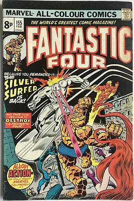 Buy Fantastic Four #155 Feb 1975,  Battle Royal!  Silver Surfer Doctor Doom Apps • 9.99£