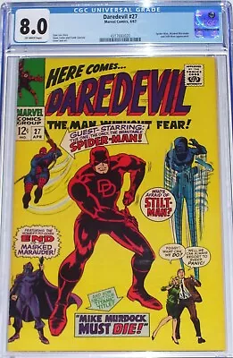 Buy Daredevil #27 CGC 8.0 From April 1967 Spider-Man, Masked Marauder Appearance • 82.46£