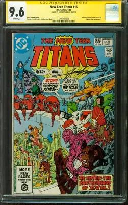 Buy New Teen Titans 15 CGC SS 9.6 George Perez Brotherhood Of Evil  Robotman 1/1982 • 158.59£