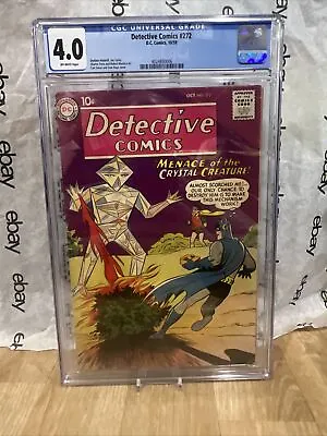 Buy Detective Comics #272 CGC 4.0 1959 Batman And Robin Dc Comics New Slab Mint • 120.53£