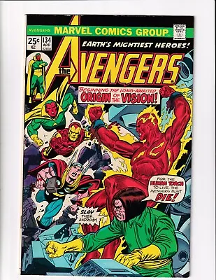 Buy Avengers 134 Vf/nm Marvel Comics Book Iron Man Human Torch Vision Romita (1975) • 43.54£