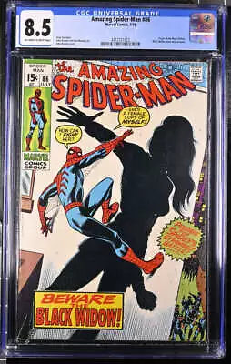 Buy Amazing Spider-man #86 Cgc 8.5 Ow/wh Pages // Origin Of Black Widow 1970 • 288.22£