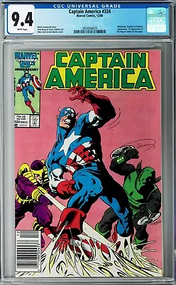 Buy Captain America #324 CGC 9.4 (Dec 1986, Marvel) 1st Slug Cameo, Whirlwind App. • 29.73£
