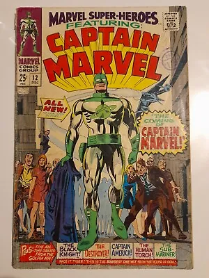 Buy Marvel Super-Heroes #12 Dec 1967 Good+ 2.5 1st App & Origin Of Captain Marvel • 39.99£