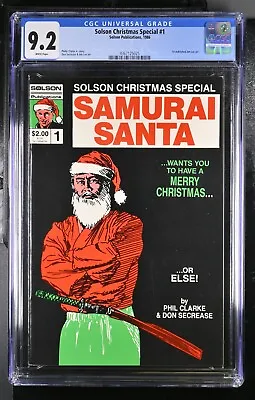 Buy SOLSON Christmas Special SAMURAI SANTA 1 Scarce 1986 1st Pro JIM LEE Art CGC 9.2 • 197.79£