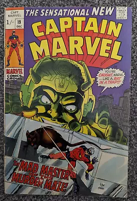Buy Captain Marvel 19. 1969. 1st Appearance Of Cornelius Webb • 3.98£