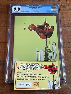 Buy Amazing Spider-man #23 Cgc 9.8 Bachalo Boston Con Virgin Variant Le 500 W/ Coa • 102.49£