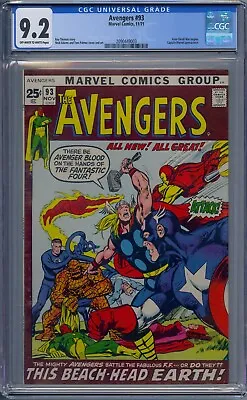 Buy Avengers #93 Cgc 9.2 Kree-skrull War Begins Captain Marvel Neal Adams • 640.48£