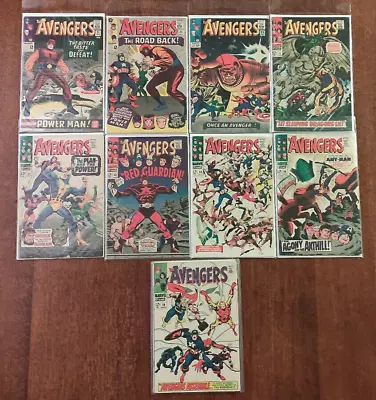Buy Marvel Comics Group, The Avengers, 1965 - 1968, Lot Of 9: 21-23, 41-44, 46, 58 • 200.79£