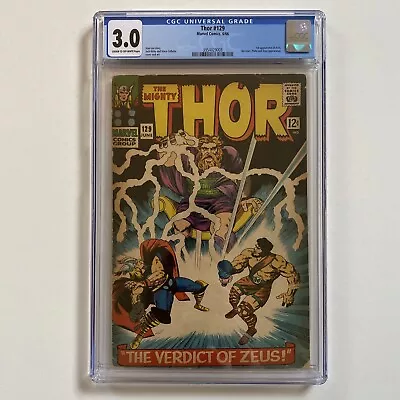 Buy The Mighty Thor #129 CGC Graded 3.0 1966 Marvel Comics 1st App. Ares.  Stan Lee • 47.57£