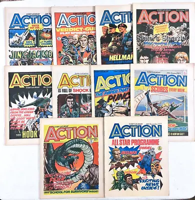 Buy 10 Issue Run ACTION Comic 10/9/77 To 12/11/77 (Last Issue!) - High Grade - IPC • 40£