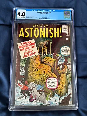 Buy TALES TO ASTONISH #11 CGC 4.0 First MONSTROM Jack Kirby Steve Ditko 1960 Atlas • 197.09£