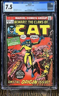 Buy THE CAT #1 CGC 7.5 November 1972  KEY ISSUE 1st Appearance Greer Grant • 150.92£