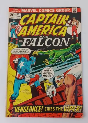 Buy Captain America And The Falcon #157 Vs. Viper Marvel Comics 1973 • 9.51£