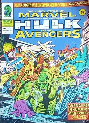 Buy The Mighty World Of Marvel Starring The Incredible Hulk And The Avengers No.205 • 4.49£