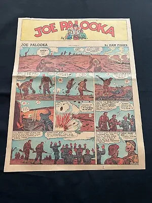 Buy #F01a JOE PALOOKA  By Ham Fisher Sunday Full Page Comic Strip March 1, 1942 • 3.93£