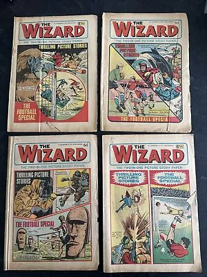 Buy The Wizard X 4  Vintage Action Comics  Boys Bundle  Jan Feb 13 1971 John Sissons • 8£
