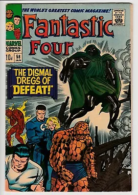 Buy Fantastic Four #58 • 1967 • Vintage Marvel 10d •  The Dismal Dregs Of Defeat  • 6.50£