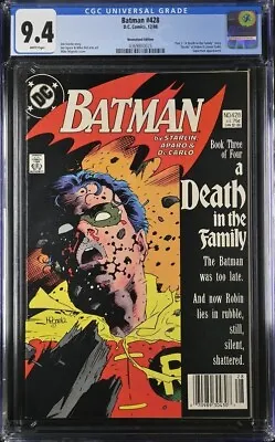 Buy Batman 428 Cgc 9.4 White Pages Death In The Family Newsstand Variant • 72.38£