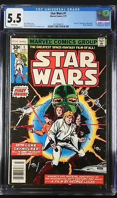 Buy Star Wars #1 CGC 5.5 1977 1st App Luke, Today, Han Solo, Leia 1st Print Marvel • 145.39£