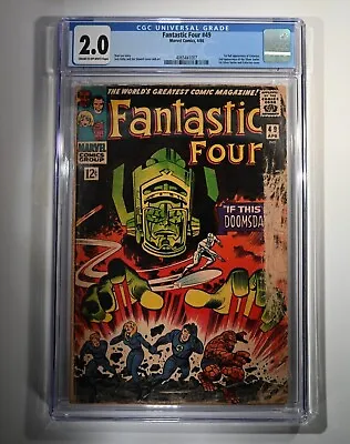 Buy Fantastic Four 49 (1st Galactus, 2nd Silver Surfer) Marvel 1966 CGC 2.0 GD • 275.72£