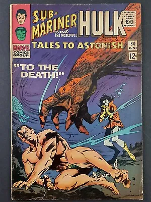 Buy Tales To Astonish #80 - Marvel Comics 1966 - Sub-Mariner & Incredible Hulk  • 6.30£