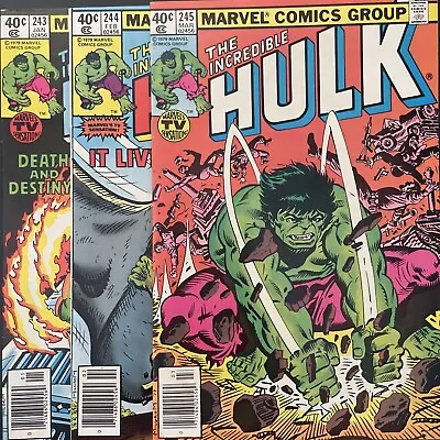 Buy Incredible Hulk #243 244 & 245 (Marvel) Newsstand Lot Of 3 Comics • 15.85£