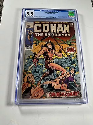 Buy Conan The Barbarian #1 CGC 5.5 1st App. And Origin Of Conan! Marvel Comics 1970 • 282.80£