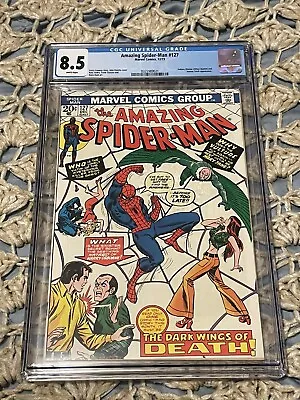 Buy Amazing Spider-Man 127 CGC 8.5 WHITE PAGES Vulture, Human Torch, Mary Jane 1973 • 98.83£