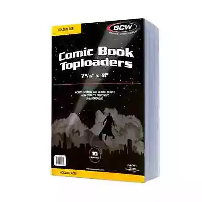 Buy 10 BCW Golden Age Comic Book Topload Holders Hard Plastic Rigid Protector Sleeve • 26.73£