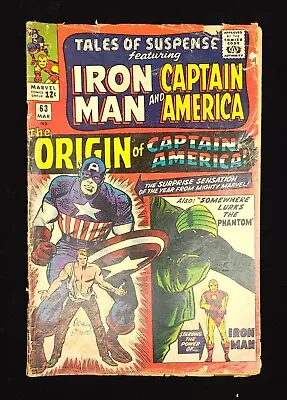 Buy Tales Of Suspense #63 Silver Age Origin Of Captain America Iron Man Key G (2.0) • 31.61£