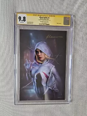 Buy RARE! GHOST-SPIDER #1 CGC 9.8 COMIC MINT Virgin Variant SIGNED By SHANNON MAER  • 300£