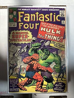 Buy Fantastic Four#25-hulk Vs Thing-2nd Silver Age Cap America Low Grade Silver Age • 158.11£