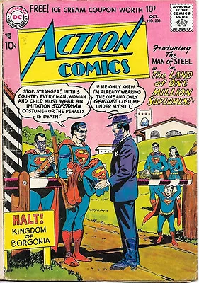 Buy Action Comics Comic Book #233 Superman, DC Comics 1957 GOOD+ • 55.18£