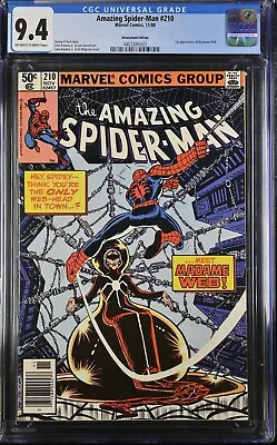 Buy Amazing Spider-man #210 CGC 9.4 Newsstand Madame Web 1st Appearance • 156.12£