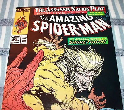 Buy The Amazing Spider-Man #324 Vs. SABRETOOTH From Nov. 1989 In VF- Condition NS • 11.08£