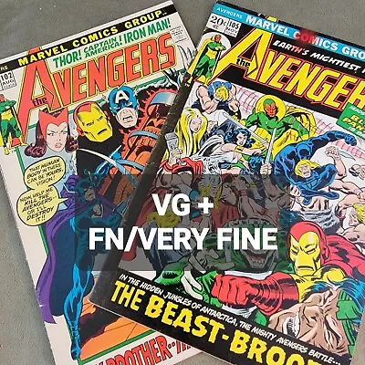 Buy #102,105 AVENGERS Marvel Comics 1972 Thor Iron Man Captain America Black Panther • 18.97£