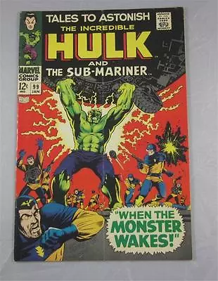 Buy Tales To Astonish  #99 Jan 1968 Sub-mariner Hulk Fvf 7.0 Subscription Crease • 21.74£