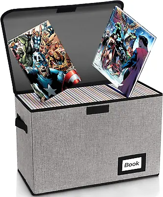 Buy Comic Book Storage Box Organizer Collection Collapsible Container Protector Grey • 22.09£