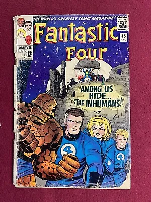 Buy Fantastic Four #45 Comic Book 1st App Inhumans 1965 - Complete Copy! See Pics! • 52.03£