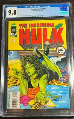 Buy 1996 Incredible Hulk 441 CGC 9.8 She-Hulk App; Pulp Fiction Movie Poster • 154.03£