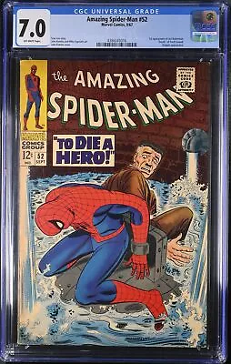 Buy Amazing Spider-Man #52 - Marvel Comics 1967 CGC 7.0 1st Appearance Of Joe Robert • 135.12£